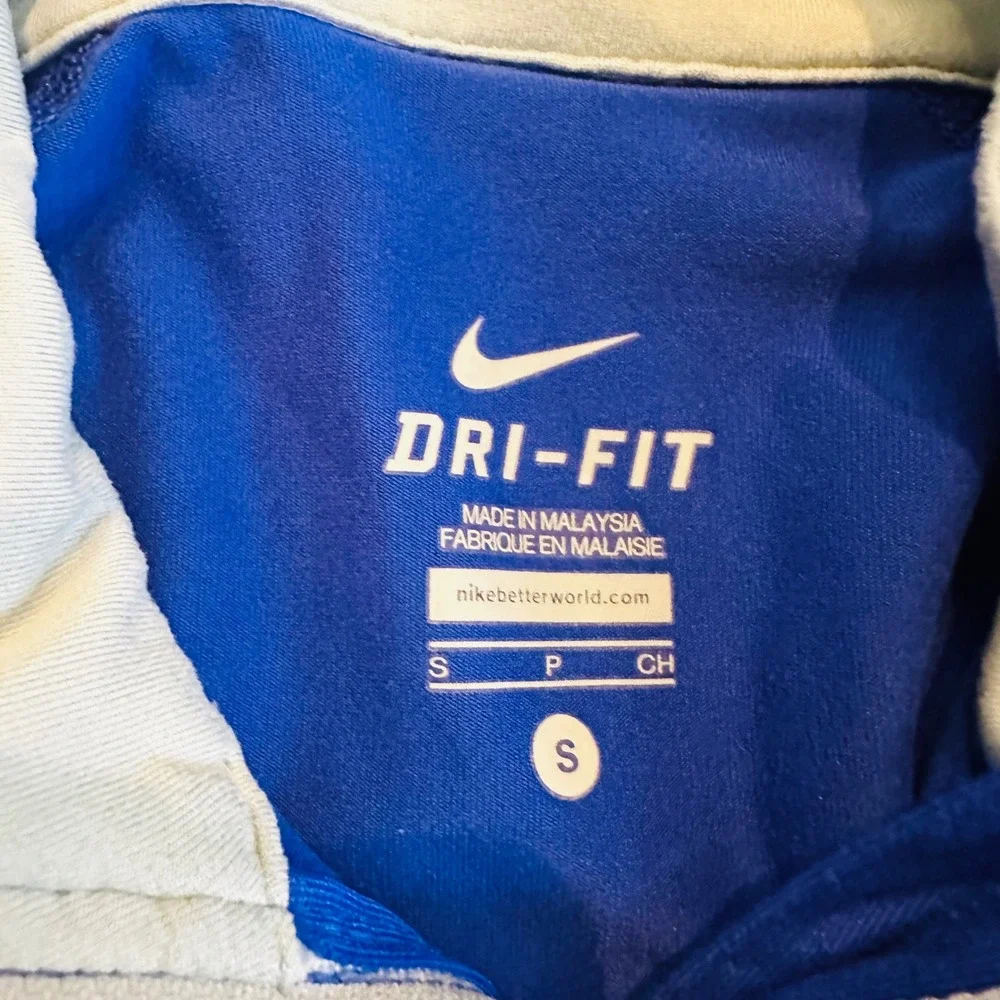 Nike Dri-FIT Womens Royal Blue Half Zip Running Top Long Sleeve Small